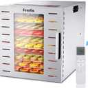 Food Dehydrator for Jerky, 9 Stainless Steel Large Trays, 800W Fruit Dehydrator with Remote Control, 24H Timer and 194F Temperature Control, Food Dryer for Jerky, Herbs, Fruit, Dog Treats