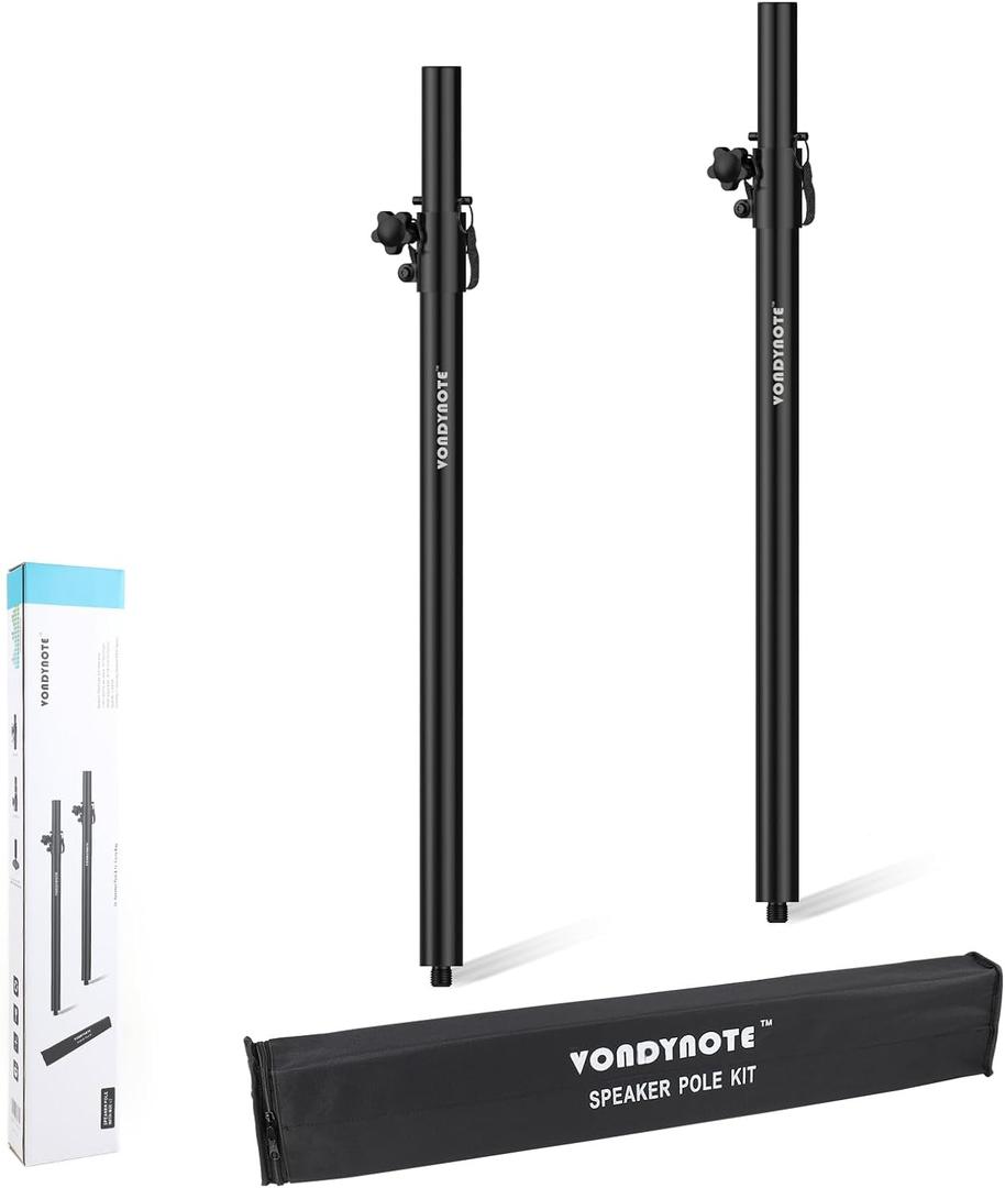 Vondynote Set of 2 Speaker Poles for Subwoofer Height Adjustable Fit M20 Threaded Mount and 35mm Mount Speaker Extender with Carry Bag