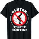 Gluten Tootin Funny Gluten Free Joke design | Gluten Jokes T-Shirt (Small, Black)