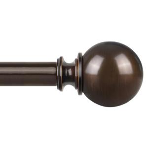 KAMANINA Curtain Rods for Windows 48 to 84 Inches, Bronze Curtain Rod 32 to 86 Inches (2.6-7.1ft), 7/8 Inch Decorative Drapery Rod with Round Finials