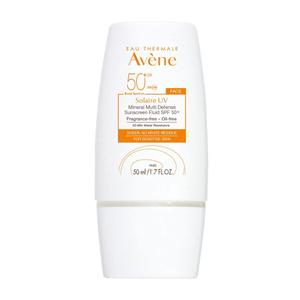 Avene Mineral Sunscreen Multi-Defense Fluid Tinted SPF 50+, Clean Formula Sunscreen for Sensitive Skin, Reef Friendly, Natural Tint, Non-Whitening, Antioxidant Protection, 1.7 Fl Oz, 50 ML