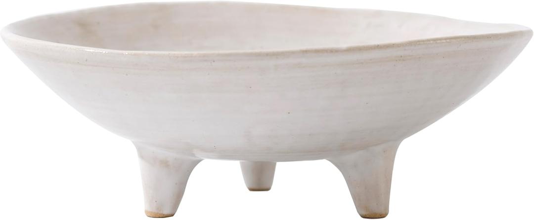 6" Small Decorative Bowl, Multi-Purpose Decorative Bowls for Keys, Candy and Home Decor, Ceramic Bowl Retro White