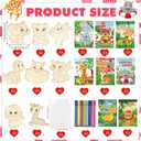 HOWAF Valentines Day Gift for Kids, 24 Pack DIY Jungle Animals Dinosaurs Wood Painting Craft Kit with Cards Paint Pens, Valentine Exchange Gift Cards for Classroom School Party Favors