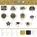 Black and Gold Themed 2026 Graduation Decorations Set - Congrats Grad Banner, Class of 2026 Backdrop, Balloons & Streamers Kit - Graduation Party Supplies for High School & College Celebrations