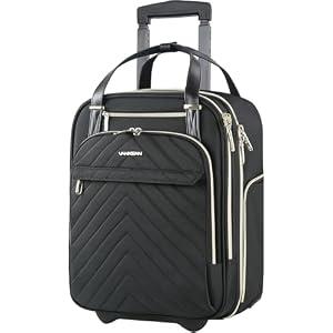 VANKEAN Carry On Underseat 16-inch Multi-functional Underseater Lightweight Overnight Suitcase with Wheels, Roller Case for Men Women Travel Business