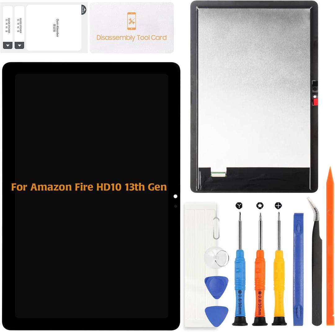 A-MIND OEM LCD Screen for Amazon Fire HD 10 13th Gen (2023) TG425K 10.1" Black Display Touch Digitizer Assembly Replacement with Repair Tools