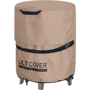 ULTCOVER Waterproof Patio Cool Bar Table Cover 17.5(D) for Outdoor Party Cooler Side Table Brown