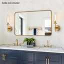[Hardwired] Wall Sconces Set of Two, Brushed Gold Bathroom Sconces with Clear Glass, Modern Wall Light Fixtures for Bathroom Mirror Vanity, Living Room, Bedroom, Hallway, Stairway, Cabinet, Foyer