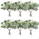 40 Pcs Artificial Greenery Eucalyptus Stem Silver Dollar Leaves Baby Eucalyptus Leaves Suitable for Family Wedding Vase Centerpieces Bouquet Flower Arrangement