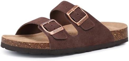 ODOLY Unisex Cork Footbed Slide Sandal, Arch Support Summer Outdoor Sandals with Adjustable Buckle for Women and Men size 40