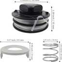 C3-2 Trimmer Head Spool & Base Cover for Stihl Autocut C3-2 FSA 57 FSE 52,Weed Eater String Trimmer Replace Parts 4009 710 4305,Pre-Wound Dual Line 0.080" 20ft,7 Pack (4 Spool + 2 Cover + 1 Spring)