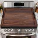 Noodle Board Stove Cover with Handles, Ultra Thick Wood Stove Top Cover Board for Electric/Gas Stove, Counter Space Top Covers Used As Sink Covers & Decorative Tray (Walnut Color)