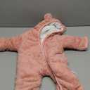 Newborn Baby Jumpsuit Hooded Fleece Rompers Long Sleeve Onesie Outwear Outfits, 0-3 months, Pink