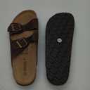 Unisex Cork Footbed Slide Sandal, Arch Support Summer Outdoor Sandals with Adjustable Buckle for Women and Men 42