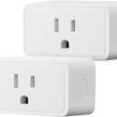 Amazon Basics Smart Plug, Works with Alexa Only, 2.4 GHz Wi-Fi, No Hub Required, 2 Pack, White