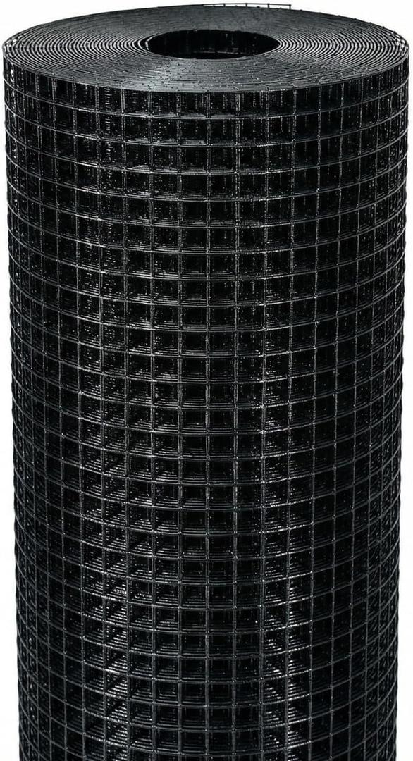 Black Hardware Cloth 1/2 in. x 4 ft. x 100 ft. 19-Gauge, Vinyl Coated Chicken Wire Mesh Roll, Chicken Wire Fencing, Garden Fencing, Rat Wire, Gopher Mesh
