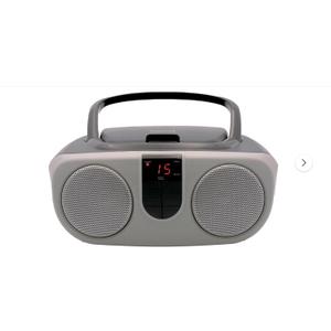 Sylvania SRCD243 Portable CD Player with AM/FM Radio, Boombox (Silver)