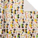 wishinside Kids Wrapping Paper Roll, 17 Inches X 32.8 Feet, Mini Roll, Vehicle-themed Design Wrap Paper for Kids Boys Construction Truck Birthday, Baby boy, Baby Shower, 1 Roll