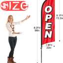 Feather Flag for Business with Pole and Ground Stake - 8ft Open Sign Advertising Banner