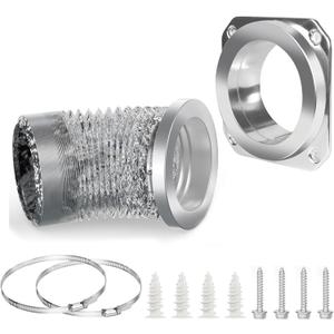 Magnetic Dryer Vent Coupling DV180 Dryer Vent Connector Kit Strong magnetic force high temperature resistance quick Connector easy to clean Included a 2.6ft 4" Duct and two Clamps