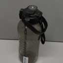 AQUAFIT 64 oz Water Bottle with Time Marker - 2in1 Straw & Chug Lid - BPA Free Big Water Bottle with Straw - Gym Water Bottle with Strap - Water Jug (64 Ounces, Midnight Gray)