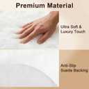 Duduta White Faux Sheepskin Throw Rug 2x3 ft, Fluffy Shag Fur Chair Cover Small Bedside Dorm Rug Non Slip Washable