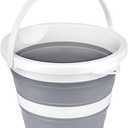Collapsible Bucket 5L 1.3Gallon Small Cleaning Bucket Mop Buckets for Household Outdoor Car Washing Tub Plastic Foldable Portable Camping Beach Sand Water Pot Pail Space Saving Round