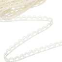 uxcell Beige Flower Lace Trim Ribbon, 0.35" x 5 Yards Polyester Embroidered Crochet Lace Trim Fabric for Sewing, Wedding Decorations, Headbands, DIY Crafts Making