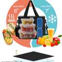 Femuar Reusable Lunch Box for Men/Women - Insulated Lunch Bag Leakproof Lunchbox for Work Office Picnic Beach - Freezable Lunch Cooler Bag with Adjustable Shoulder Strap - Black