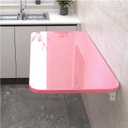 Wall Mounted Folding Table,Pink Floating Desk for Small Spaces, Stainless Steel Bracket Laundry Folding Table,Wall Folding Desk, Home Bars and Dining Establishments (100x50cm/39.4"19.7")