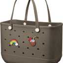 Beach Bag Rubber Tote Bag - Waterproof Travel Bag for Women Washable Tote Bag Handbag for Sports Beach Market Pool, XL