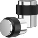 RINJUN 10 Pack Silver Brushed Finish Door Stoppers for Floor Mounting， Door Stopper Heavy Duty，304 Stainless Steel Cylindrical Made with Rubber Bumper，Floor Mount Door Holder Keep Door Open