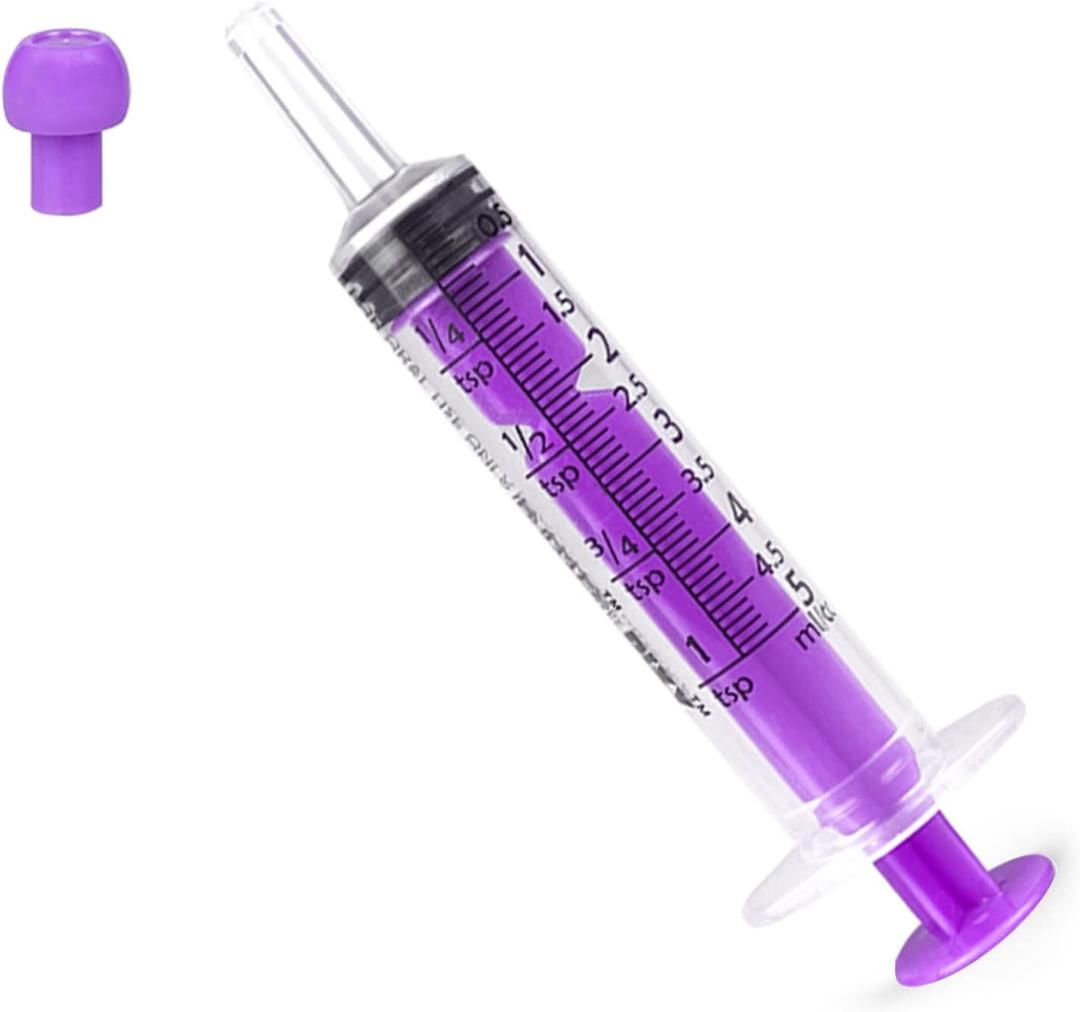Plastic Syringe with Cap Individually Package Sealed, Liquid Measuring Syringe Suitable for Industrial Scientific Labs, Feeding Pet (30*5ml)