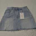 ELLEVEN Denim Skirt with Shorts Mini Skort - Casual Jean Skirts with Raw Hem & Pockets XS