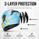 TRIANGLE Kids Motorcycle Helmets Youth Full Face Helmet DOT Approved, M