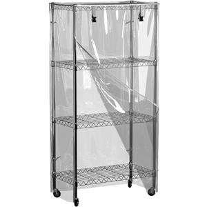Clear PVC Shelf Cover Fully Visible Waterproof Wire Rack Protector with Zipper, 36" W x 18" D x 72" H, Cover Only