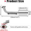Mini Bike Exhaust for Predator 212 Performance Parts, Trumpet Mini Bike Accessories Muffler for Coleman B200R Go Kart Parts (Stainless Steel)