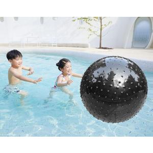 Large Sensory Massage Ball for Kids,2-Pack 33.5" 85CM Bouncy Exercise Balls, Big Inflatable Toys with Tactile Spikes, Outdoor Giant Yoga Balls, Large Beach Ball (2 Black)