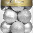 KI Store Silver Christmas Ball Ornaments, 20pcs 3.15-Inch, for Xmas Trees and Holiday Decor - Hooks Included