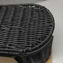 Handwoven Rattan Style Cable Management Box, Cord Organizer with Outlet Covers, Cord Hider Box for Power Strips, Cable Tidy Box for Desk, Floor and Home Organization