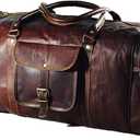 Urban Dezire Handmade Vintage Genuine Leather 32 inch Duffel Goat hide Brown Travel Carry on Luggage