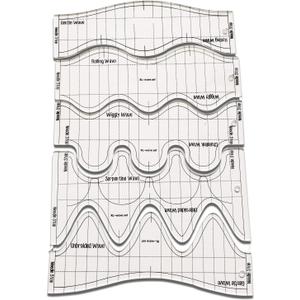 YICBOR 5pcs Wave Quilting Rulers and Templates Set