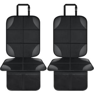Musclez Car Seat Protectors, Car Seat Covers Waterproof 600D Fabric, Non-Slip Backing & 2 Mesh Pockets Carseat Protector for Baby Child Safety Seats, Pets, Automotive Interior Protection, Pack of 2