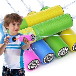 2 x Water Guns for Kids Adults Toddler, High-Capacity Foam Squirt Gun Toy, Summer Fun Water Toys for Pool Outdoor Beach Games, Water Blaster for Ages 4-8 8-12 Boys Backyard Party Play (6.3" 6PCS)