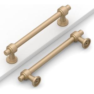 10 Pack 5"(128mm) Champagne Bronze Cabinet Pulls Kitchen Cabinet Handles Champagne Cabinet Hardware Drawer Pulls for Cupboard CK0081