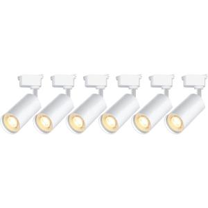 Brightened White H Type Track Lighting Heads (No Track Rails), 6PCS 6000K Cool White 20W 2400lm for Accent Lighting, Dimmable LED Track Lighting Ceiling Spotlight Fixture