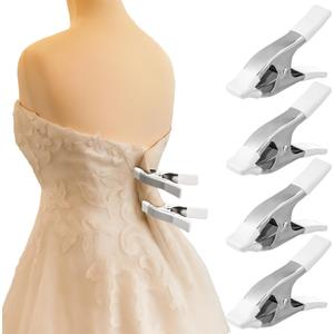 LemonRoad 4 Pack 6.3 Inch Dress Clips Clothing Clamps for Fitting Bridal Seamstress Mannequin Heavy Duty Fixed Clamp Wedding Photographer Fashion Designers Dress Makers Salespeople