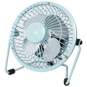GPX Mini 4" USB Personal Fan, Compatible with Computers, Laptops, Portable Chargers, Blue (AU25BU)