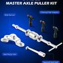 Orion Motor Tech Rear Axle Bearing Puller Tool Kit and Slide Hammer Set, Axle Seal and Bearing Remover Set with Slide Hammer Yoke and 3 Rear Axle Puller Adapters, 1-1/4" to 2-7/8" IDs