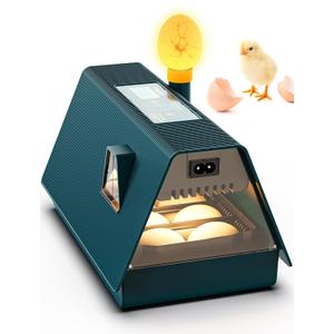 APODESS Incubator for Hatching Chicks, 10 Eggs Incubators with Automatic Egg Turning, Temperature and Humidity Control, Egg Candler, Hatching Incubator for Small Poultry, Chicken, Ducks (10 Eggs)